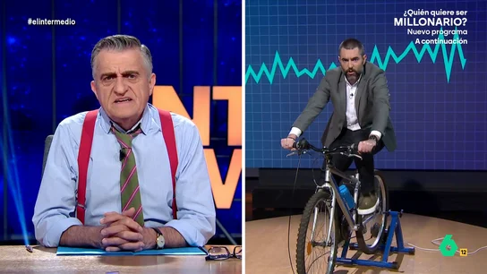 El Intermedio 'pone' a Dani Mateo a pedalear para garantizar la emisión: "No me llaméis héroe..." El programa ha 'ideado' esta fórmula para evitar cualquier apagón durante la emisión del programa y que los espectadores puedan disfrutar de El Intermedio sin problemas.