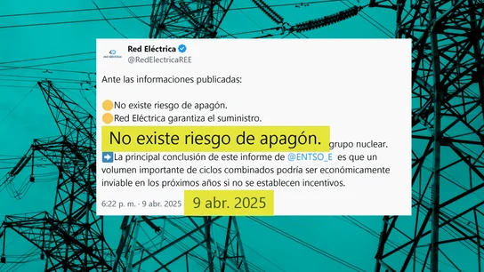 Los días en los que Red Eléctrica y su presidenta descartaban "riesgo de apagón" en España Los días en los que Red Eléctrica y su presidenta descartaban "riesgo de apagón" en España