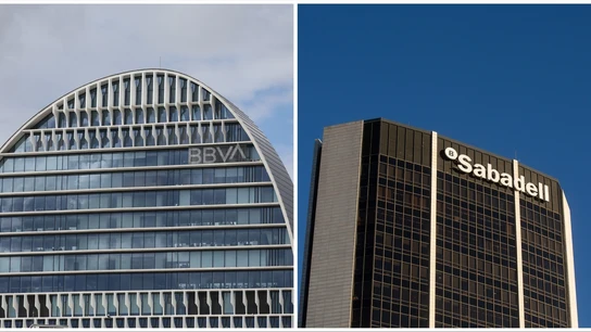 Imagen del edificio de BBVA y Sabadell. Imagen del edificio de BBVA y Sabadell.
