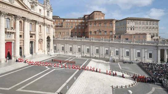 Los cardenales, desde la capilla de Santa Marta hasta la basílica de San Pedro del Vaticano Los cardenales, desde la capilla de Santa Marta hasta la basílica de San Pedro del Vaticano