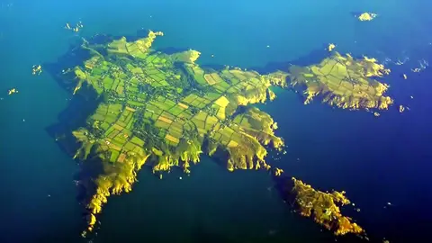 Vista aérea de la isla de Sark Vista aérea de la isla de Sark
