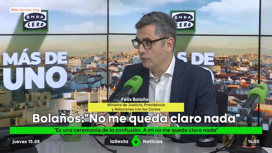 Bolaños denuncia un "ataque despiadado a la privacidad" de Sánchez y niega que Ábalos le esté "chantajeando" Bolaños denuncia un "ataque despiadado a la privacidad" de Sánchez y niega que Ábalos le esté "chantajeando"