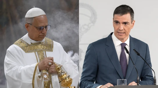 Imágenes del papa León XIV y del presidente del Gobierno, Pedro Sánchez Imágenes del papa León XIV y del presidente del Gobierno, Pedro Sánchez