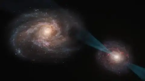 Representación artística de una "justa cósmica" Representación artística de una "justa cósmica"