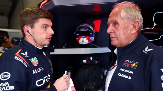Max Verstappen y Helmut Marko Max Verstappen y Helmut Marko
