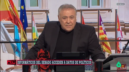 Ferreras, tras el ilegal de dos informáticos del Senado a los ordenadores de varios políticos: "No sé si es un Watergate, pero es espionaje" Ferreras, tras el ilegal de dos informáticos del Senado a los ordenadores de varios políticos: "No sé si es un Watergate, pero es espionaje"