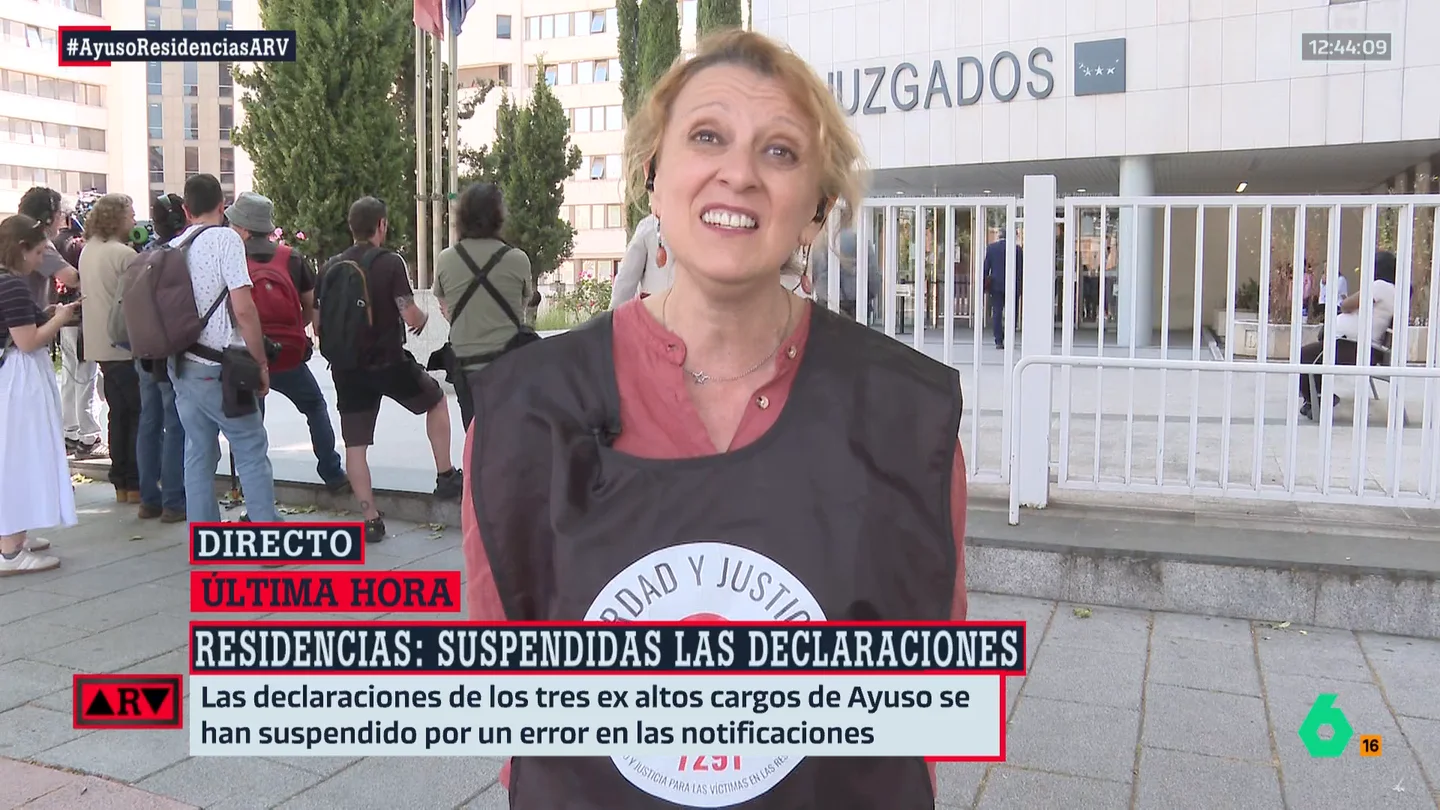 Maite Rodríguez, familiar de una víctima de las residencias en Madrid, sobre los protocolos de la vergüenza: "Se recoge una discriminación clarísima" Maite Rodríguez, familiar de una víctima de las residencias en Madrid, sobre los protocolos de la vergüenza: "Se recoge una discriminación clarísima"