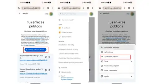 Gestionar los enlaces de Gemini Gestionar los enlaces de Gemini