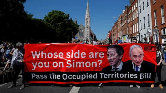 Protesta a favor de Palestina en las calles de Dublín, el pasado 17 de mayo. Protesta a favor de Palestina en las calles de Dublín, el pasado 17 de mayo.