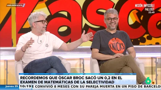 La graciosa 'pullita' de Alfonso Arús a Óscar Broc: "Sacó un 0,2 en matemáticas en selectividad y aquí está" La graciosa 'pullita' de Alfonso Arús a Óscar Broc: "Sacó un 0,2 en matemáticas en selectividad y aquí está"