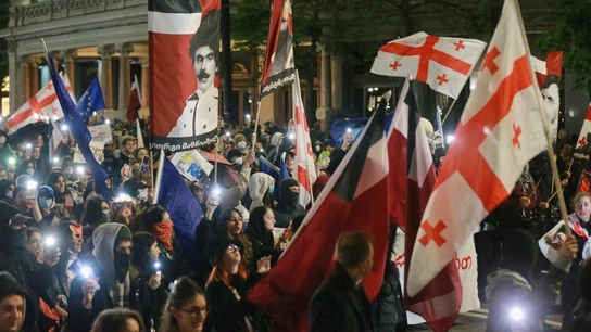 Una protesta en Georgia, en una imagen de archivo.  Una protesta en Georgia, en una imagen de archivo.