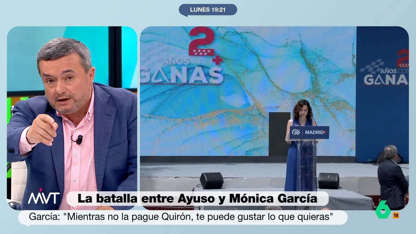 Chema Crespo, tajante con Ayuso: "Es una mujer nacida para crispar, polarizar y tensionar" Chema Crespo, tajante con Ayuso: "Es una mujer nacida para crispar, polarizar y tensionar"
