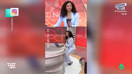 La exhibición de tablas y cuádriceps de una presentadora: pierde su silla en directo y tira de "sentadillas" Espectacular control del directo y de sus cuádriceps de una presentadora colombiana que, en pleno informativo, se queda sin silla pero continúa informando con su cuerpo en vilo. La reacción de los zapeadores, en este vídeo.