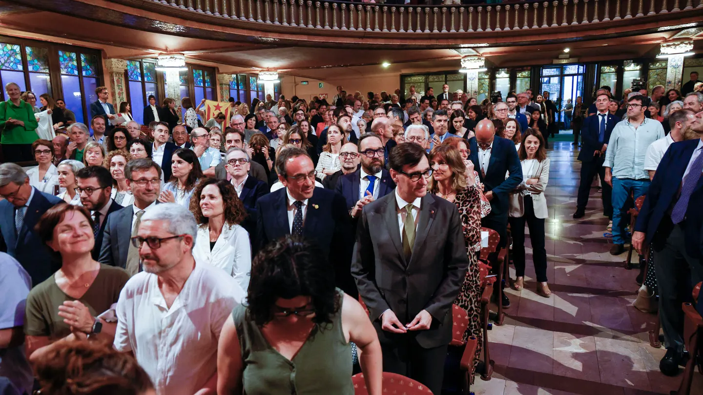 Salvador Illa (c), en el Palau de la Música de Barcelona. Salvador Illa (c), en el Palau de la Música de Barcelona.