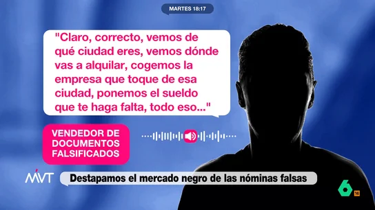 "Te pongo el sueldo que necesites": Más Vale Tarde destapa el mercado negro de nóminas falsas para facilitar el alquiler "Te pongo el sueldo que necesites": Más Vale Tarde destapa el mercado negro de nóminas falsas para facilitar el alquiler