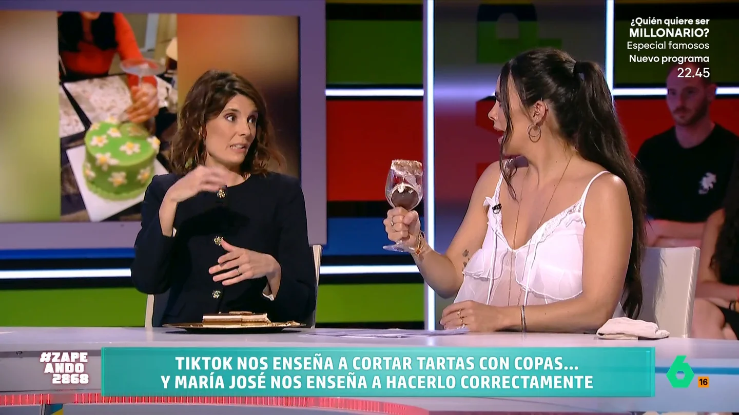 Tarta en copa de vino: la moda viral que María José Gómez define como "una guarrada" Tarta en copa de vino: la moda viral que María José Gómez define como "una guarrada"