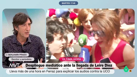 Benjamín Prado, sobre Leire Díez: "Veo una 'pequeña Nicolasa' ofreciendo cosas absolutamente inverosímiles" La militante socialista ha acudido a la sede del partido en Madrid para dar explicaciones sobre las reuniones que tuvo en las que ofreció tratos favorables con la administración a cambio de, supuestamente, información comprometedora de la UCO.