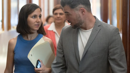 La portavoz de Podemos en el Congreso, Ione Belarra, y el portavoz de ERC en el Congreso, Gabriel Rufián. La portavoz de Podemos en el Congreso, Ione Belarra, y el portavoz de ERC en el Congreso, Gabriel Rufián.