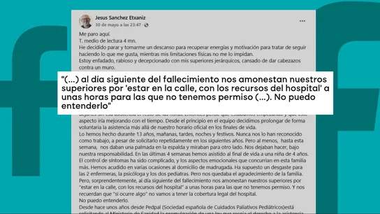La sanidad vasca amonesta a un pediatra por dar cuidados paliativos a una niña fuera del turno La sanidad vasca amonesta a un pediatra por dar cuidados paliativos a una niña fuera del turno
