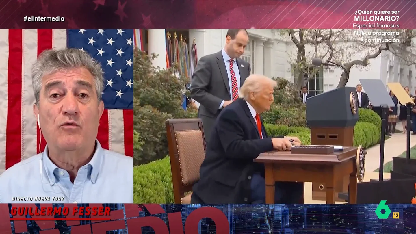 Guillermo Fesser desvela el mote que han puesto a Trump tras sus vaivenes con los aranceles: "TACO, 'Trump Always Chickens Out'" Este apodo molesta profundamente al mandatario estadounidense pero, como ha añadido, "se lo ha ganado a pulso" por todas las ocasiones que ha rebajado o pospuesto sus "mágicos aranceles".