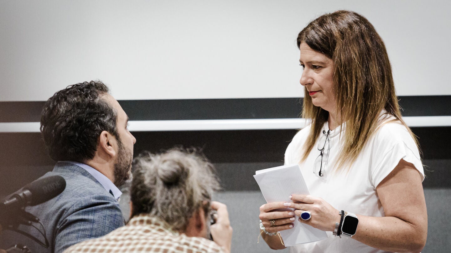 El empresario V&iacute;ctor de Aldama increpa Leire D&iacute;ez durante la comparecencia de la exmilitante socialista