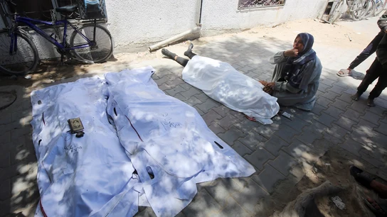 Varios cuerpos de gazatíes fallecidos Varios cuerpos de gazatíes fallecidos