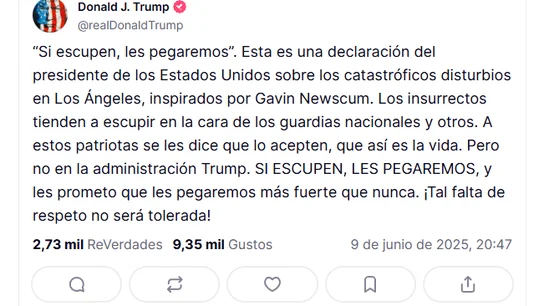 Trump defiende su uso de la Guardia Nacional en Los Ángeles Trump defiende su uso de la Guardia Nacional en Los Ángeles