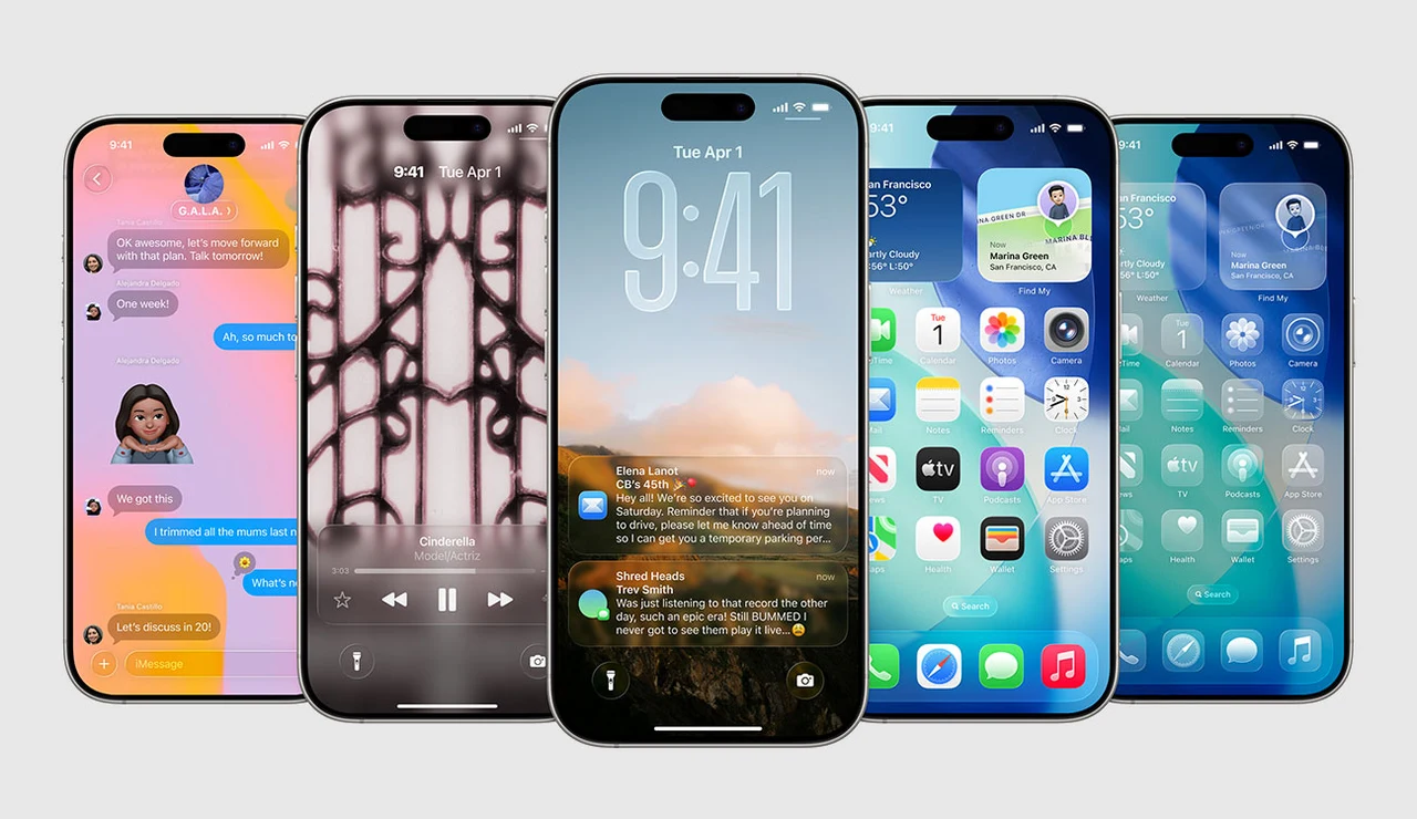 El nuevo iOS 26 con el lenguaje Liquid Glass