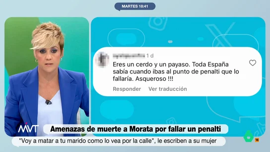 El rotundo mensaje de Cristina Pardo a los 'haters' de Morata: "Que tire el penalti tu madre" El rotundo mensaje de Cristina Pardo a los 'haters' de Morata: "Que tire el penalti tu madre"