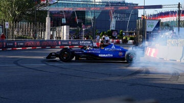 Carlos Sainz durante la exhibici&oacute;n de Williams en el circuito Madring de Madrid
