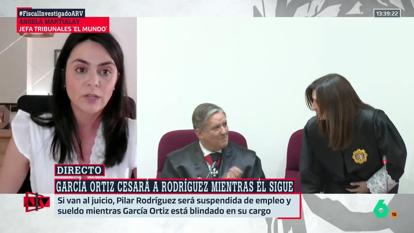 Ángela Martialay ve un cúmulo de indicios contra el fiscal: "Se ha demostrado que no devolvió el terminal de comunicación" Ángela Martialay ve un cúmulo de indicios contra el fiscal: "Se ha demostrado que no devolvió el terminal de comunicación"