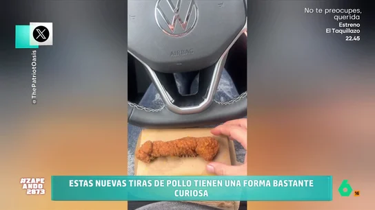 La curiosa forma de unos nuggets de pollo: "¿Puede ser que alguien se equivocara con la última letra?" En Estados Unidos hay un nuevo tipo de nugget de pollo con una forma "curiosona", comenta Maya Pixelskaya. En este vídeo, los zapeadores comparten sus impresiones sobre esta nueva propuesta de comida rápida.
