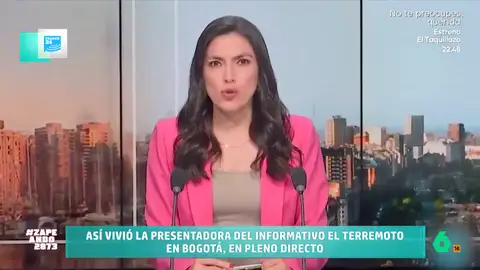 Así vivió en directo la periodista de 'France 24' el terremoto de magnitud 6,5 que sacudió Bogotá Así vivió en directo la periodista de 'France 24' el terremoto de magnitud 6,5 que sacudió Bogotá