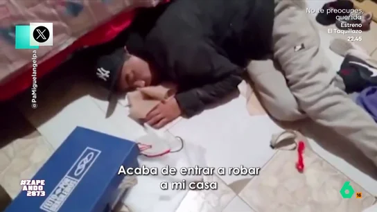 Un ladrón entra en una casa a robar y se queda dormido: "Después de 'Narcos', llega la serie 'Narcolepsia'" En Catriel, una ciudad de Argentina, los dueños de una casa no salían de su asombro tras encontrarse en el suelo de su dormitorio a un ladrón en plena siesta. El divertido análisis de Zapeando, en este vídeo.