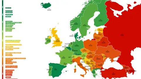 Mapa Rainbow Europe Index Mapa Rainbow Europe Index