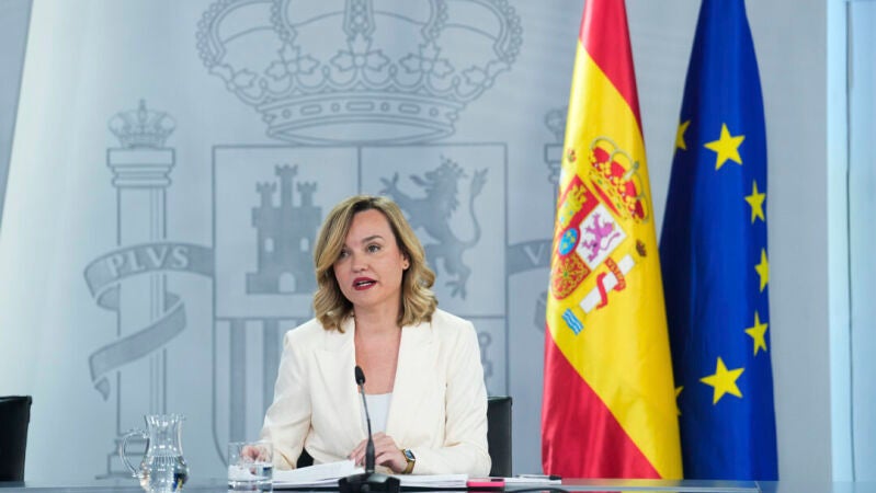 La portavoz del Gobierno, Pilar Alegría, durante su comparecencia tras el Consejo de ministros
