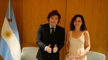 Javier Milei e Isabel D&iacute;az Ayuso en Madrid