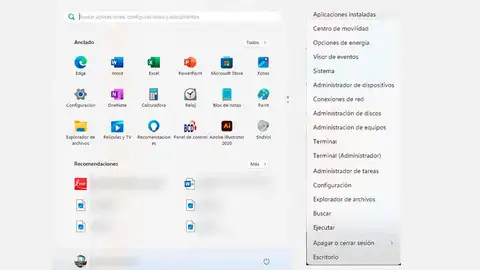 Menús de inicio de Windows Menús de inicio de Windows