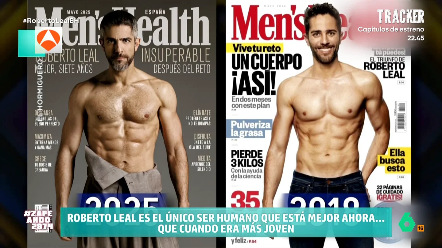 Roberto Leal desvela en El Hormiguero cómo ha conseguido estar mejor ahora que hace siete años El presentador de 'Pasapalabra' ha vuelto a ser portada de la revista 'Men's Health España' donde ha lucido abdominales. Pero, no es la primera vez que participa en esta publicación.
