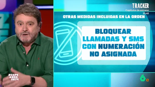 Paco Jiménez analiza la medida del Gobierno contra las llamadas comerciales y las estafas: "Se va a hacer un cribado importante" El pasado sábado entró en vigor la norma que impide hacer llamadas comerciales desde números móviles, así como otras medidas que Paco Jiménez analiza en este vídeo de Zapeando.