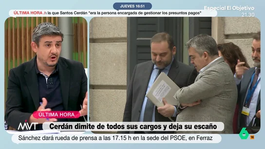 Alfonso Pérez Medina, tras escuchar a Koldo hablar con Santos Cerdán de sobres: "Esto nos recuerda a la caja B del PP" Alfonso Pérez Medina desgrana algunas conversaciones entre Santos Cerdán, Koldo García y José Luis Ábalos que incluye el informe de la UCO y en la que los tres discuten por una presunta adjudicación.