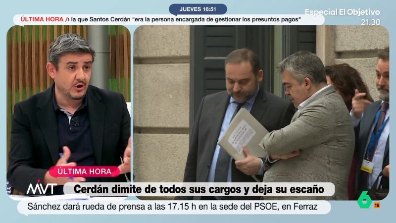 Alfonso Pérez Medina, tras escuchar a Koldo hablar con Santos Cerdán de sobres: "Esto nos recuerda a la caja B del PP"