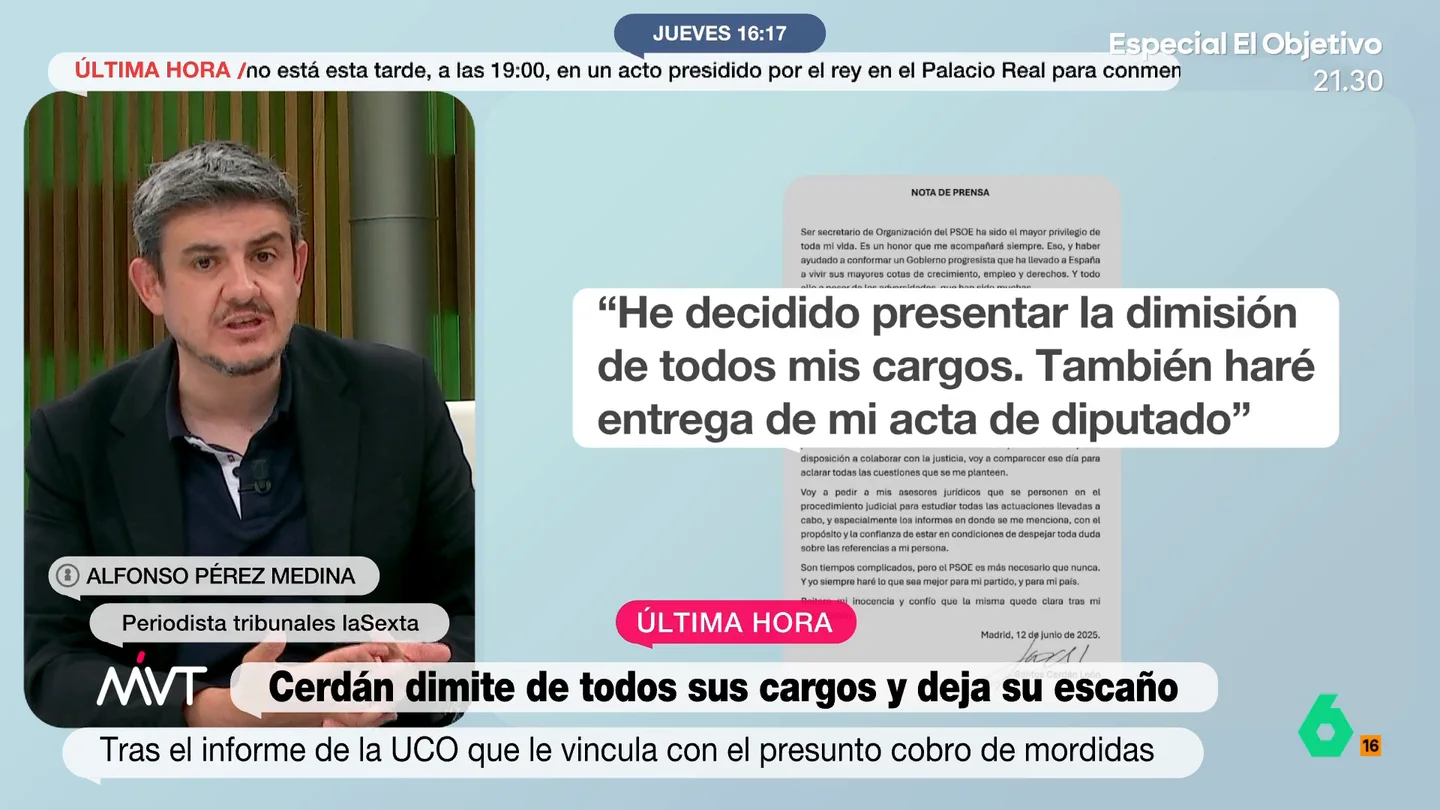 Alfonso Pérez Medina, sobre Santos Cerdán: "He visto casos de corrupción y me cuesta recordar un informe de la UCO tan demoledor" "Es un manual de corrupción absolutamente al descubierto de eso que pasa en la política y normalmente no podemos ver", afirma Alfonso Pérez Medina, que en este vídeo reflexiona sobre el informe de la UCO de Santos Cerdán.
