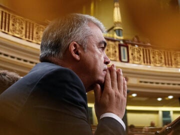 El diputado socialista Santos Cerdán en el hemiciclo del Congreso este jueves. 