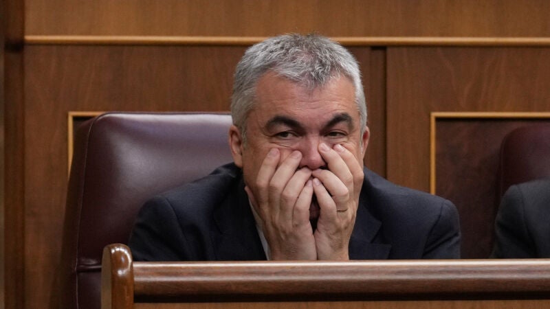 El diputado socialista Santos Cerdán durante el pleno celebrado este jueves en la Cámara Baja.