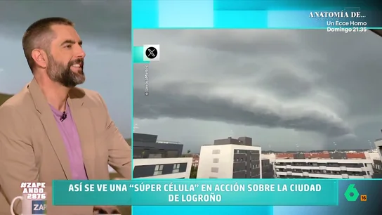 Dani Mateo, sorprendido al saber qué es una 'super célula': "¿No es uno que se enfrentó a Son Goku?" Tras las fuertes granizadas que han sufrido varias provincias de nuestro país, hace tan solo unos días, Francisco Cacho visita Zapeando para hablar sobre las supercélulas, un tipo de tormenta muy severa.