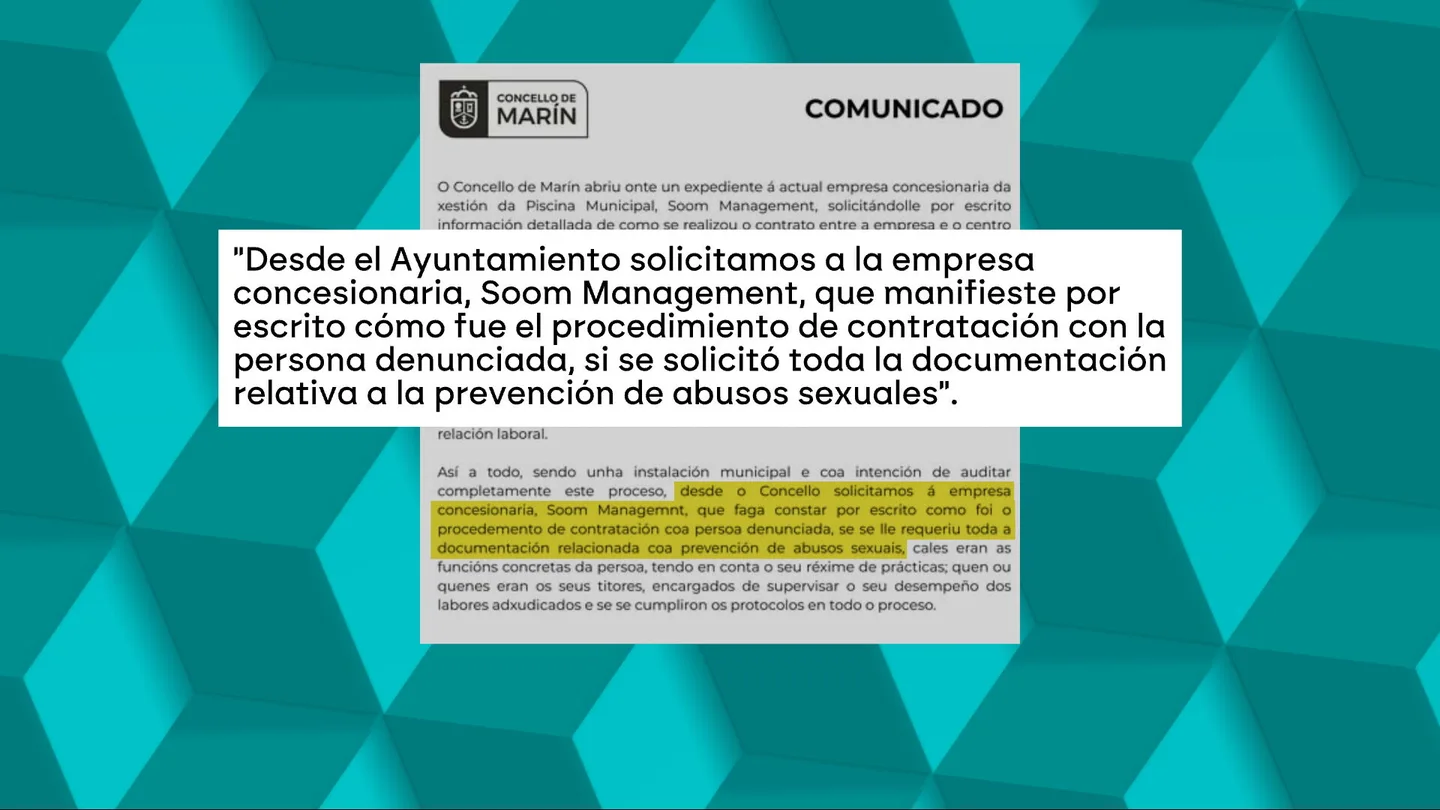 El comunicado del Ayuntamiento de Marín. El comunicado del Ayuntamiento de Marín.