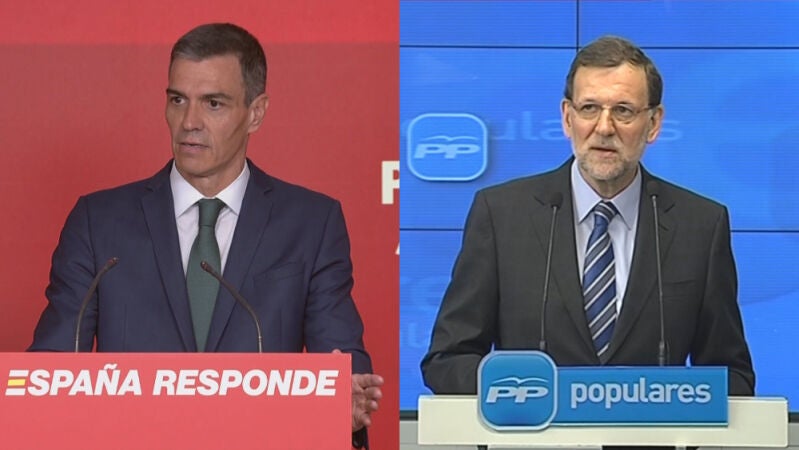 El presidente del Gobierno, Pedro Sánchez, y su predecesor, Mariano Rajoy. 
