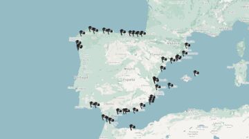 Mapa playas bandera negra 2025