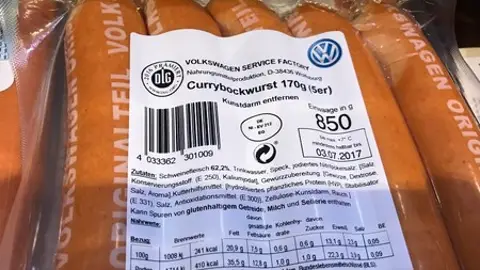 Paquete de las salchichas 'Currywurst' Paquete de las salchichas 'Currywurst'